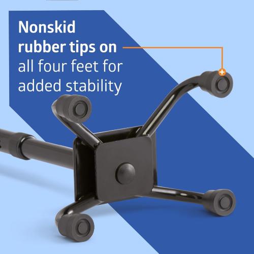 Medline Aluminum Quad Cane with Small Base for Balance, Height Adjustable 29 to 38, Knee Injuries, Surgery Recovery & Mobility, Lightweight Walking Aid for Seniors & Adults, 300 lb Weight Capacity