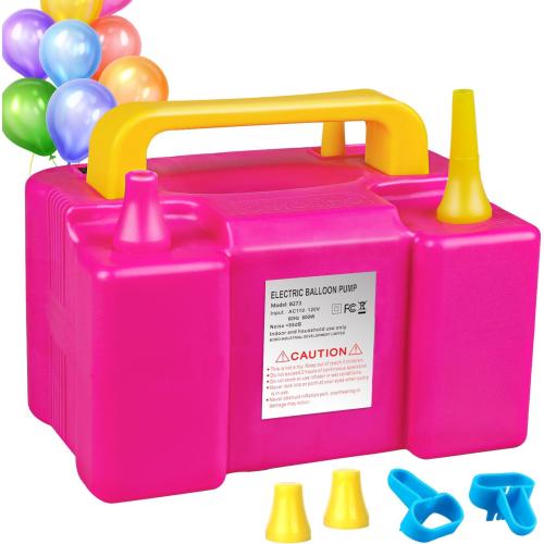 Air Balloon Pump Electric 600W 110V Portable Dual Balloon Inflator Blower Machine Suitbale for Birthday Party Decoration Quickly Inflation for Balloons