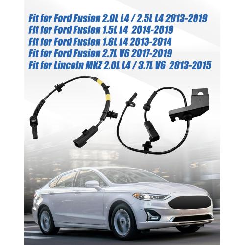 4Pcs ABS Wheel Speed Sensor Fit for Ford Fusion 2013 2014 2015 2016 2017 2018 2019 Lincoln MKZ 2013 2014 2015 Left Driver and Right Passenger Side Replace DG9Z2C205A JG9Z2C205A JG9Z2C190A AB1221