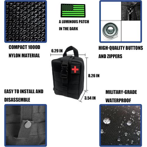 7 PACK Tactical Seat back organizer Truck organizer With 6 Detachable Pouches Universal For Car Truck Ford Jeep Military-Grade Heavier Panels With Multi-functional Packs (2 Set Black)