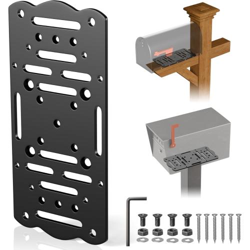 Metal Mailbox Mounting Bracket,Post Mount Mailboxes Board,Mailbox Bracket for 4x4 Wood or Hollow Posts,Mailbox Mounting Plate For Most Post-Mounted Mailboxes with Mounting Holes at the Bottom