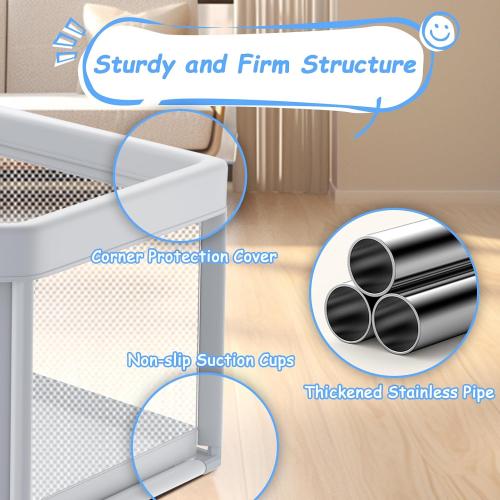 55x55 Inch Hexagonal Baby Playpen, Playpen for Babies and Toddlers, Baby Play Pen Design with External Zipper Gate, Baby Play Yard with Non-Slip Suction Cups on The Bottom, Baby Fence