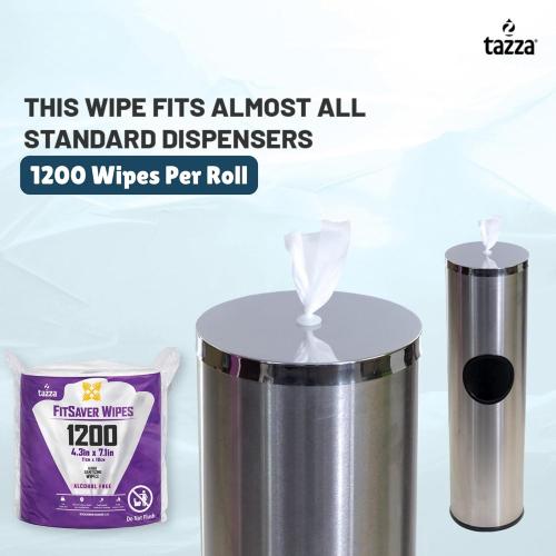 Tazza TAZZAWP1200 Wet Wipes - Bulk 4 x 1200 Ct, Durable Pre-Saturated Cleaning Gym Equip Wipes. 1 penny a wipe!