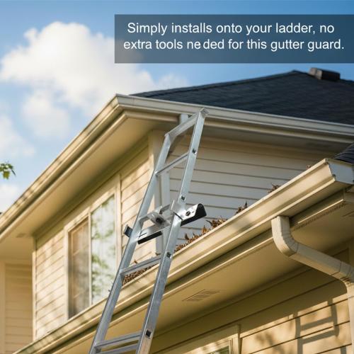 Premium Aluminum Gutter Guard for Ladders - Universal Ladder Stabilizer & Roof Protector - Prevents Gutter Damage & Enhances Safety - Fits Ladders Up to 18.9 Inches Wide