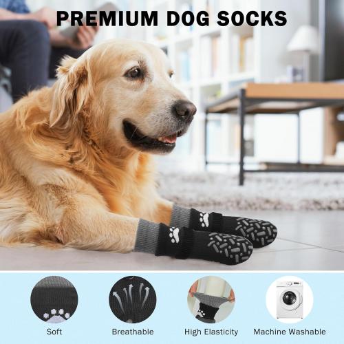 Size X small SCENEREAL Anti Slip Dog Socks to Prevent Licking Paws, Dog Shoes for Hot/Cold Pavement, Paw Protector Traction Control on Hardwood Floor, Dog Shoes Booties for Puppy Small Medium Large Senior Dogs