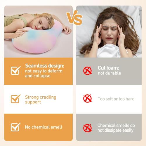 Cervical Neck Pillow Memory Foam for Pain Relief,Ergonomic Cooling Pillow for Sleeping Odor-Free，Ideal for Side Back and Lying Sleepers (Multicolor)