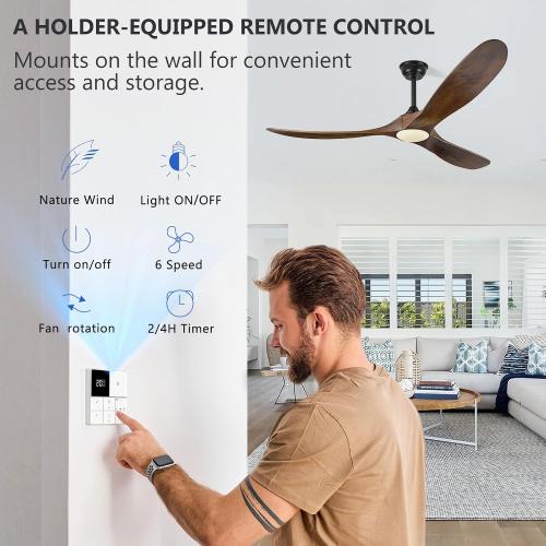 Eliora 72 Inch Ceiling Fans with Lights and Remote Control, Outdoor Ceiling Fan with Light High cfm Outdoor Ceiling Fan for Patio, Porch, 6 Speed Propeller Quiet DC Motor ETL Listed-Deep Walnut