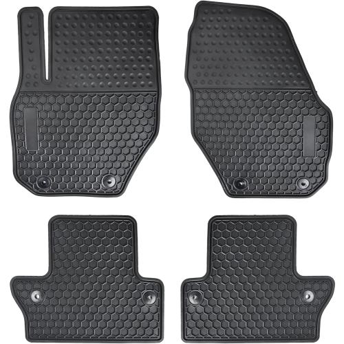 Car Floor Mats Custom Fit for Volvo S60 2011-2018(not Inscription Models) & V60 2015-2018 Full Black Rubber Auto Liner Mats All Weather Protection Heavy Duty Odorless
