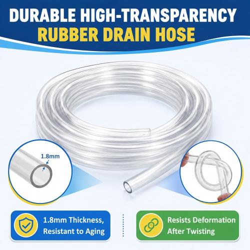 NNG Magnetic Window AC Drain Kit, 4FT Clear Condensate Drain Hose with Stainless Clamp, No-Drill Magnetic Drain Adapter for Window & Mini Split AC Units