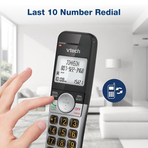 VTech Cordless Phone 3-Handset with Large Display and Big Buttons, DECT 6.0 with Caller ID/Call Waiting, Full Duplex Speakerphone, ECO Mode, Last 10 Number Redial, Easy to Use,VG231-3
