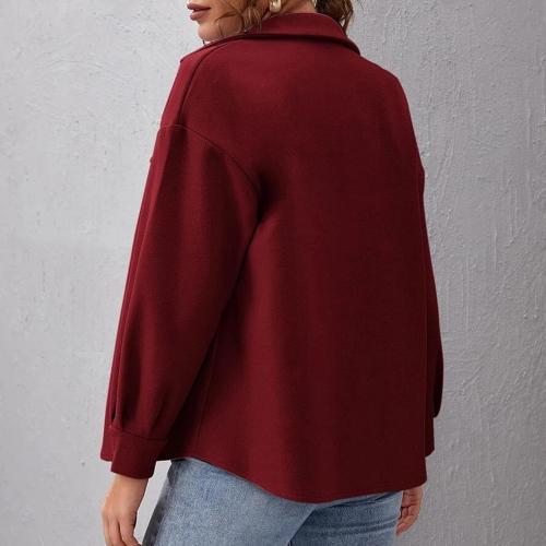 Size L..Womens Shirt Jacket Long Sleeve Lapel Corduroy Shirt Casual Button Down Flannel Fall Coat Blouse Tops with Pocket