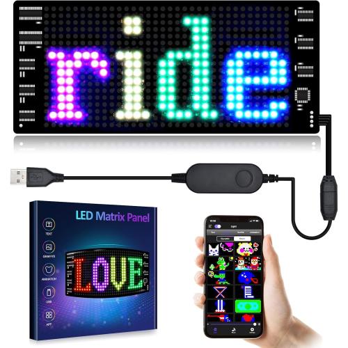 GOTUS LED Light Signs for Car,Programmable Flexible LED Sign,Bluetooth APP Control,Custom Text, Patterns, Animations