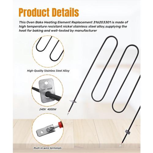 316203301 316203300 Oven Broil Heating Element Fit For Frigidaire Kenmore Range,Replaces 316200600,2210851,AH439673,EA439673,PS439673 Oven Bake Element ‼️mild rust‼️