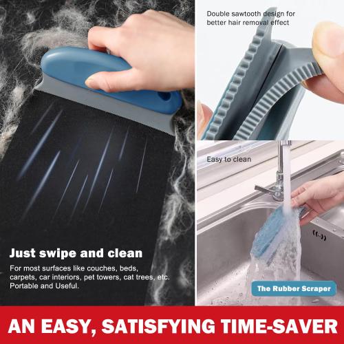 Pet Hair Removal Tools (3-Pack), Dog Cat Hair Remover Pro, Lint Shaver Cleaner, Fur Removal Carpet Scraper, Fuzz Hairball Brush for Carpet, Car Mat, Clothes, Couch, Pet Bed, Cat Tree, Furniture
