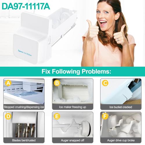 Upgraded DA97-11117A Refrigerator Ice Bin Replacement Compatible with Samsung Refrigerator Ice Maker Tray & Auger Assembly RF4287HARS,RFG296HDB, RFG297AARS,RFG298HDRS Ice Bucket Replacement Parts