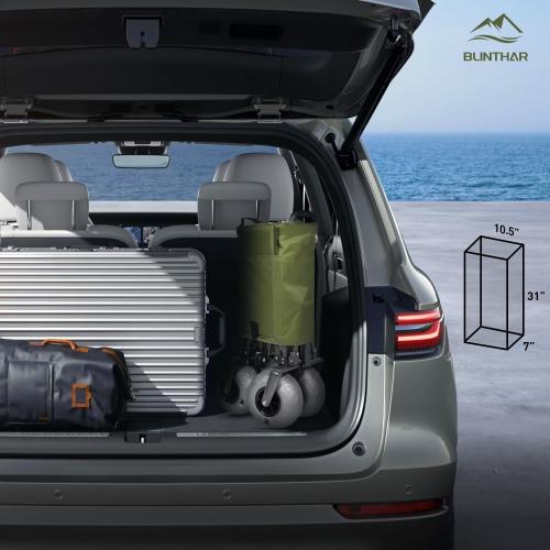 Beach Wagon with Big Wheels for Sand, Heavy Duty Harder Sand Collapsible Folding Wagon with All-Terrain 9 Pneumatic Ballon Tires, Utility Wagon for Garden Sports Camping Outdoor Activities