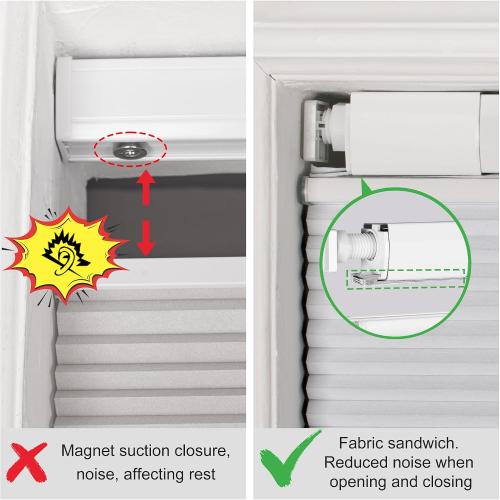 BERISSA Top Down Bottom Up Cordless Cellular Shades No Tools No Drill Honeycomb Blinds for Windows Shades for Indoor Windows Easy to Install,30 W x 72 H Blackout White,Fast Arrival
