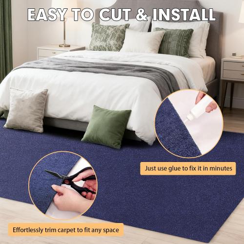 Grefinity Marine Carpet,5 FT x 10 FT Deep Blue Indoor Outdoor Carpet 0.2 Thick Boat Rug with Water-Proof TPE Backing for Home, Patio, Porch, Deck