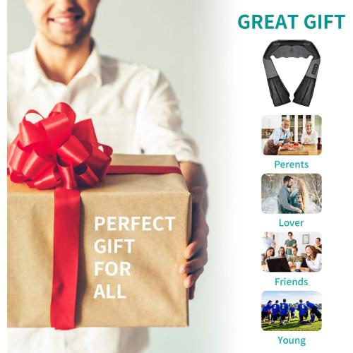 Nekteck Shiatsu Neck Massager with Heat for Pain Relief Deep Tissue, 2026 Upgraded Back Shoulder Kneading Massage Pillow, Body Relaxation Tool Gifts for Him Her (with Storage Bag, NOT Cordless)