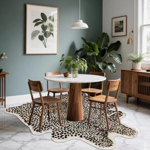 Huichenxing2021FURSTORE Leopard Rug Cheetah Print Rugs for Living Room Bedroom Faux Animal Print Area Carpet Cowhide Skin Mat 4.6x5.8ft