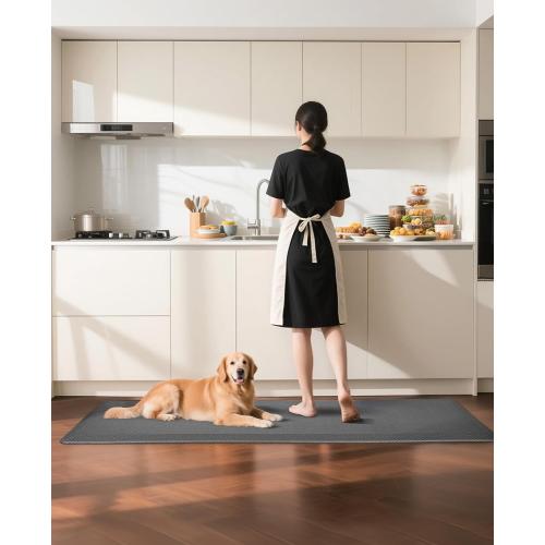 Ophanie Kitchen Mats for Floor, 3/4 Inch Thick Kitchen Rugs, 24'' x 70'' Anti Fatigue Standing Cushioned Mat, Waterproof,Comfort Ergonomic Mat for Office, Home, Sink, Grey Non-Slip Bottom