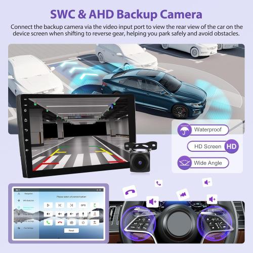8-Core 4 64G Qualcomm Double Din Android Car Stereo Audio 10 Inch IPS Touchscreen with Wireless Carplay Android Auto 3D Car Model Bluetooth WIFI GPS DSP FM Radio Receiver SWC Backup Camera MIC