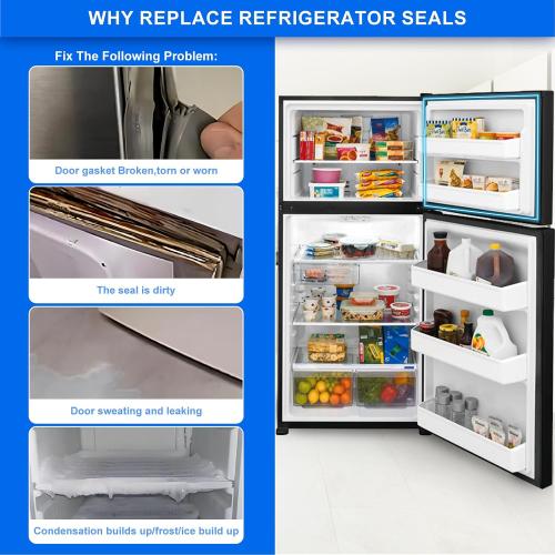 Upgraded 28.74x17.91 241872509 Refrigerator Freezer Door Gasket Replacement Part Compatible with Frigidaire Electrolux Freeze Door Seal Gasket 240542109 240542121 1379485 AP4315906 PS2331949 Black