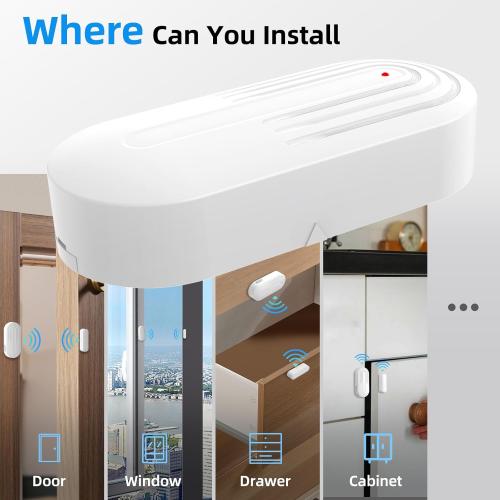 Daytech Wireless Door Sensor Chime - 800ft Range, 20 Chimes, 5 Adjustable Volume, Mute Mode, LED Indicator, Door Open Alert for Business/Home