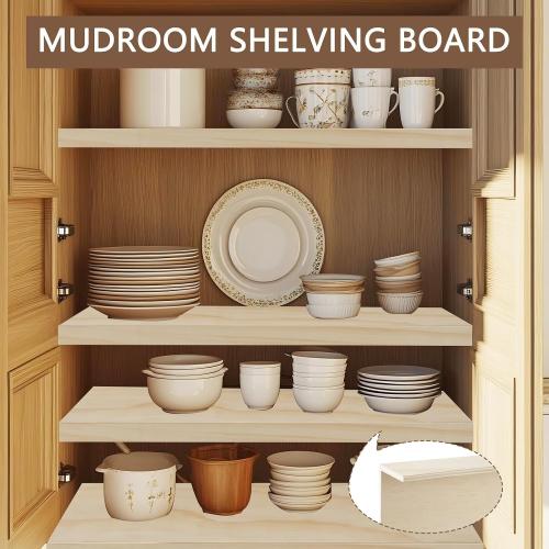 5 Pack Wooden Shelf Covers 24 x 12 Inch,Wire Rack Covers for Pantry Wood Shelf Liners-0.25 inch Thick,Weight Removable Wood Shelf Covering for Closet Kitchen Pantry Bathroom Office