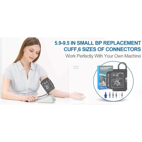 Extra Small Blood Pressure Cuff 5.9”-9.5”, Only for Slim or Tiny Arms, Replacement Arm Cuff with 6 Connectors, Use Original Connector if Not Compatible