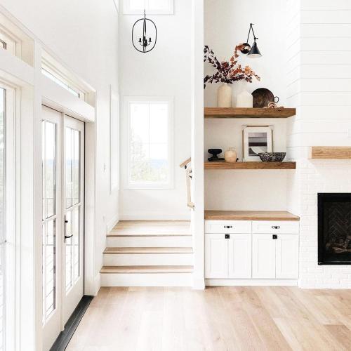 QEEIG Floating Shelves for Wall 23.6 Long - Wall Mounted Shelf Bathroom Kitchen Living Room Bedroom Farmhouse Home Decor Display Bookshelf Large 23.6 x 9.3 inch Set of 2, Rustic Brown (008-60BN)