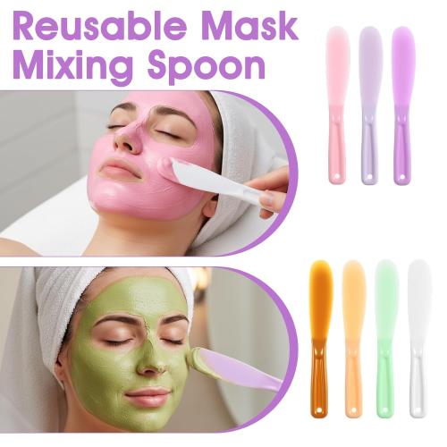 10 Pcs Face Mask Spatula, Lotion Spatula Cosmetic Mask Scoops Makeup Mixing Spoon Makeup Tools for Spa Facial Skin DIY Masks Stick Applicator Plastic Scoop Lotion Applicator