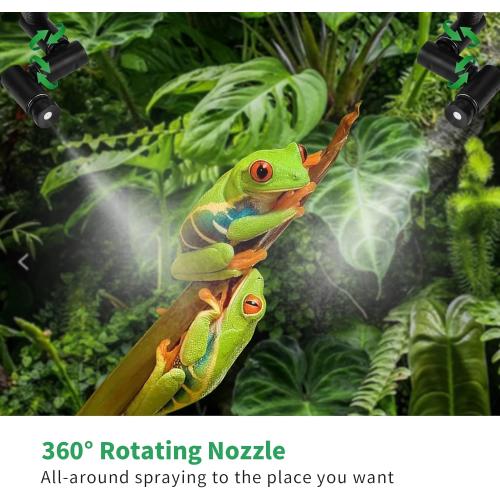 Reptile fogger Smart Spray System, Reptile Humidifiers Automatic with Timer, Reptile Mister with 360°Adjustable Misting Nozzles for Terrariums Amphibian Lizard Snake Frog Plants