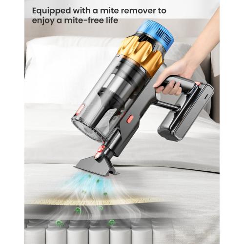Cordless Vacuum Cleaner, 650W 55KPA 70Mins Vacuum Cleaners for Home, Self-Standing Cordless Stick Vacuum with Anti-Tangle, Lightweight Wireless Vacuum for Hardwood Floor/Carpet/Pet Hair