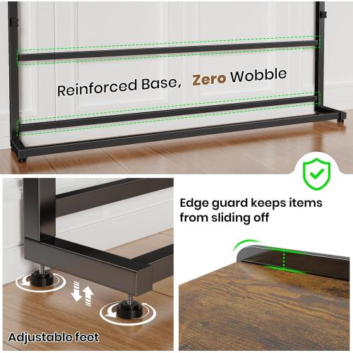 SENBOWE 39.4 Behind Couch Table with Power Outlets - Adjustable Height Narrow Sofa Table for Living Room, Skinny Console Table Behind Sofa with USB & AC Ports, Space-Saving