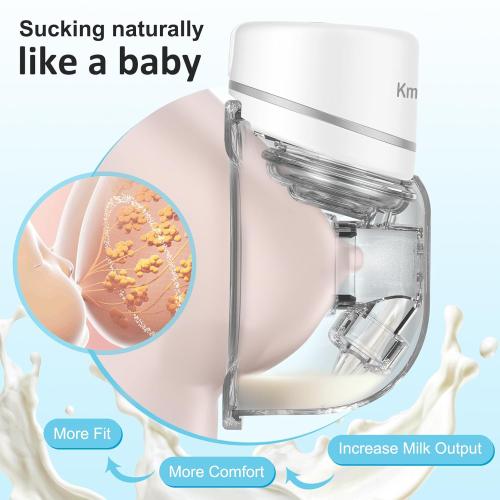 Hands Free Breast Pump, Wearable Breast Pump, Portable Breast Pumps with 4 Modes & 12 Levels, Low-Noise and Painless, LED Electronic Display, 24mm Flange, 2 Pack