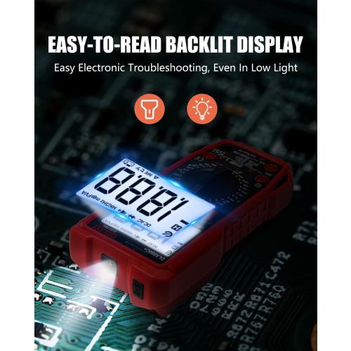 DELIXI Digital Multimeter, Manual Range Tester with High Accuracy Measures Voltage, Current, Resistance, Capacitance, Temperature, NCV, Dual Ceramic Fuses Included