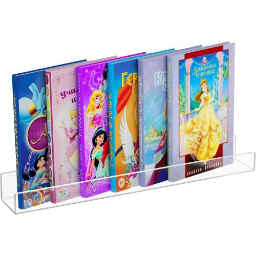 NIUBEE 24”Acrylic Floating Bookshelf for Kids Wall Bookshelves 1 Pack | Premium Acrylic 50% Thicker with Screwdriver Clear Bathroom Extra-Large Storage Shelves Display Organizer