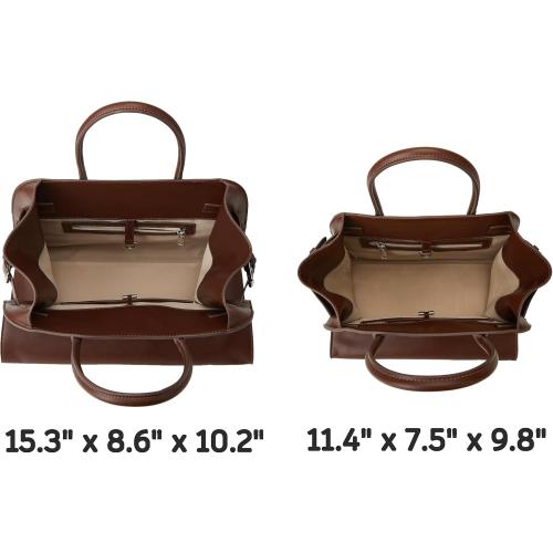 Brown Leather Tote Bags for Women Large Tote Bag Retro Top-handle Bag Trendy Work Bag PU Leather Purse 2025