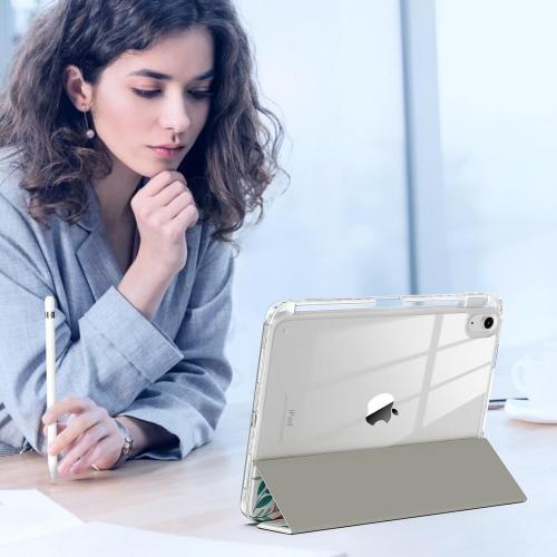 TiMOVO Case for iPad (A16) 11th Generation 11 Inch 2025, iPad 10th Generation Case 10.9 Inch 2022 with Pencil Holder,Slim Protective Cover with Clear Back Shell,Auto Wake/Sleep, Flowers