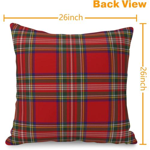 GOOESING Christmas Plaid Pillow Covers Set of 2 Scottish Tartan Farmhouse Throw Pillow Case Cushion Cover for Sofa Couch Home Decor, Red and Green