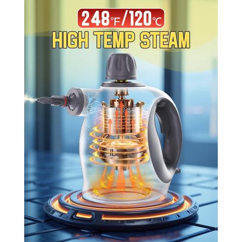 Suu66 Handheld Steam Cleaner, 500mL Tank, Deep Cleaning & 19PCS Accessories