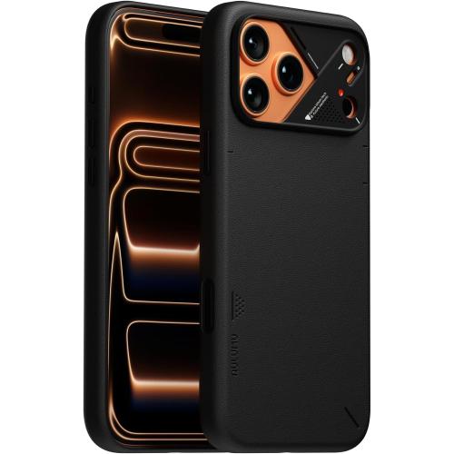 Aulumu A17 Vegan Leather CoolHyper iPhone 17 Pro Max Case | Camera Control | with Cooling Fins | Luxury Comfort | Compatible with MagSafe | Complete Wrap-Around - Black