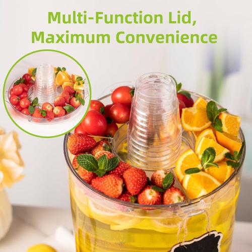 2 Gallon Beverage Dispenser for Parties 2 PACK, BPA-Free Drink Dispenser with No Drip Spigot, Juice Dispensers with Stand, Transparent Plastic Water Dispenser, Drink Fountains with Multi-Function Lid