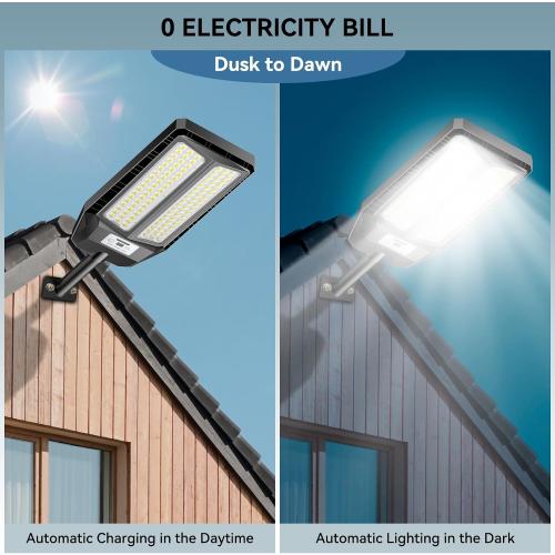 VOOJOY 5000W Solar Street Lights Outdoor, 7000K Solar Light Outdoor, 2 Pack