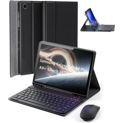 Case Keyboard / Mouse and Detachable Magnetic Keyboard, Slim Case  Holder (Black)