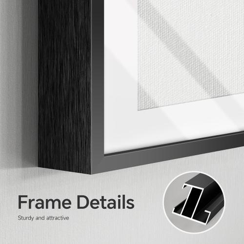 4 Piece Framed Neutral Abstract Wall Art Set, Tan and Black Geometric Modern Pictures Prints, Minimalist Luxury Paintings Artwork for Bedroom, Bathroom, Hallway and Living Room 12x12 Inch