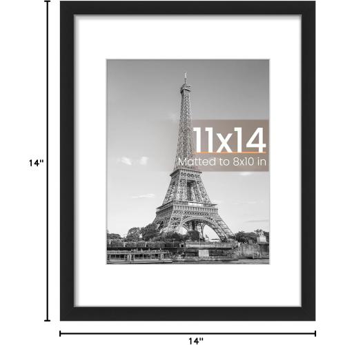 upsimples 11x14 Picture Frame, Wall Decor Photo Frames, Black 1 Pack