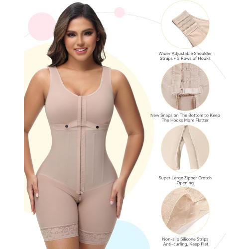 SHAPSHE Fajas Colombianas Moldeadoras Full Body Shaper Postparto Post Surgery Stage 2/3 Tummy Control Compression Garment Large
