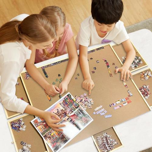 Rotating Puzzle Board with Drawers - Wooden Jigsaw Puzzle Table with Cover - Portable Wooden Puzzle Organizer - Wooden Jigsaw Puzzle Table for Adults and Kids - Puzzle Board Table